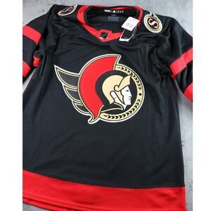 Ottawa Senators Hockey Jersey Mens 52 Black Red NHL Hockey Adidas Primegreen New